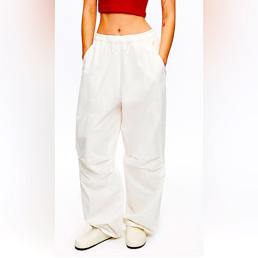 KOTN Parachute Pants in Off-White